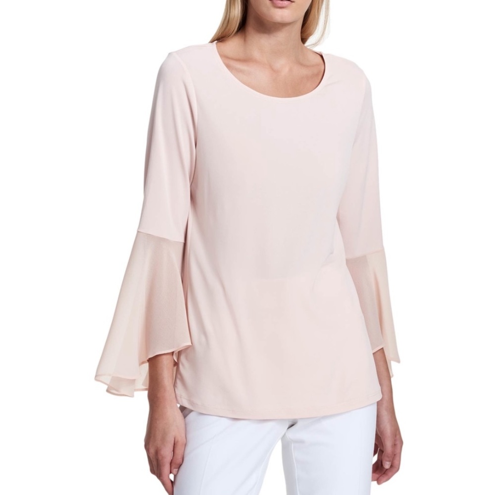 Calvin Klein Pink Ruffle Flare Sleeve Top